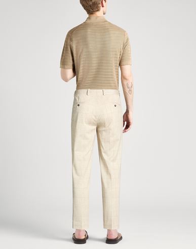 Man Pants Cream Size 34 Cotton, Elastane