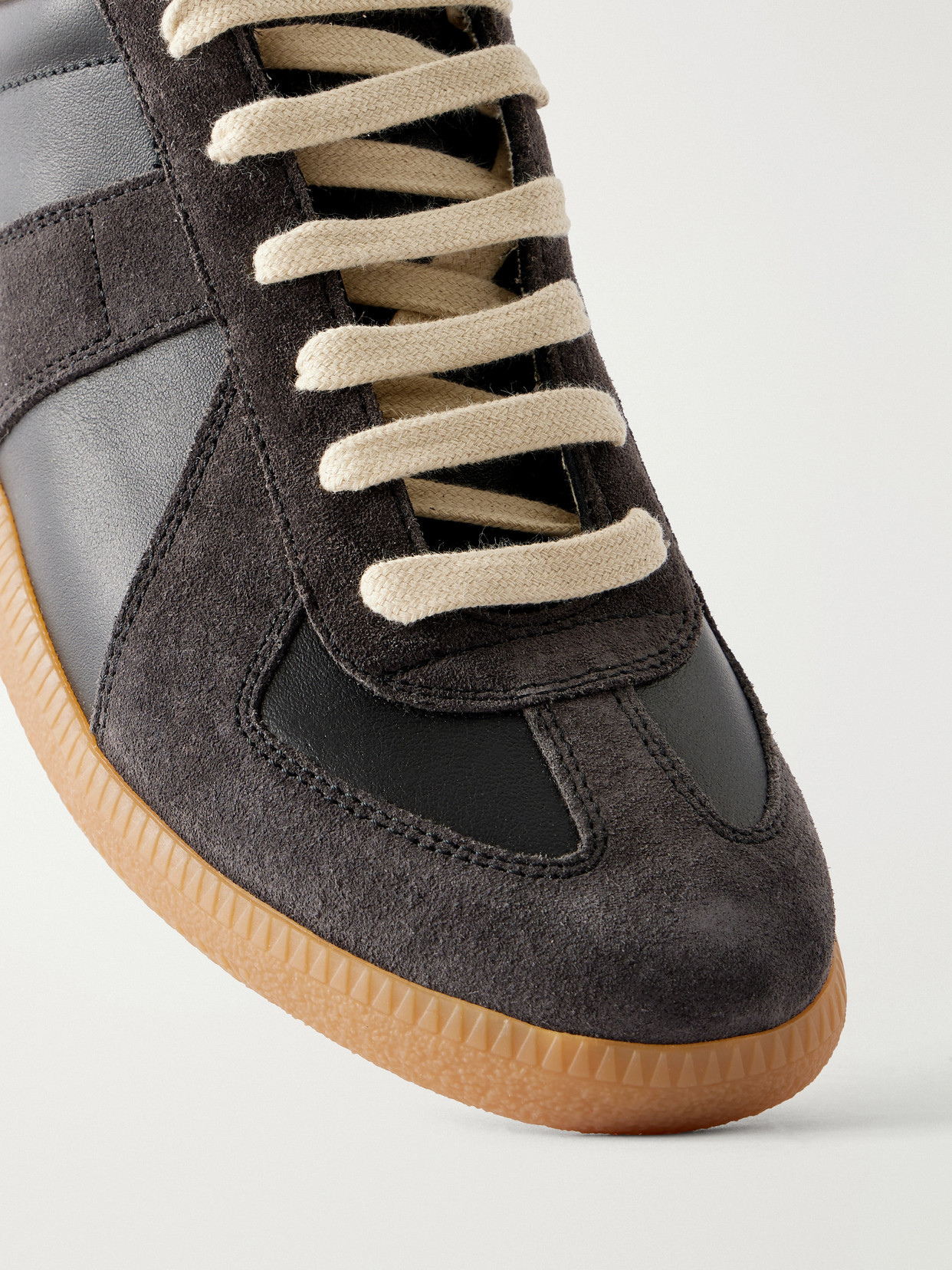 Replica Suede And Leather Sneakers - Chocolate
