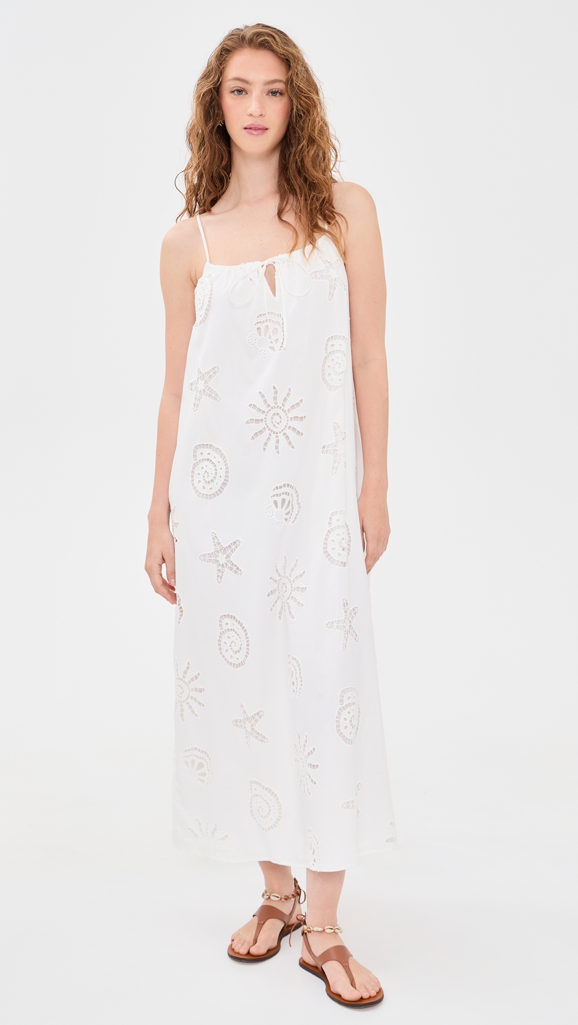 O. p.t Genevieve Cotton Dress Seashell Eyelet