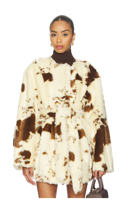 Tularosa Elena Coat in Cream,Brown. L. Also in S