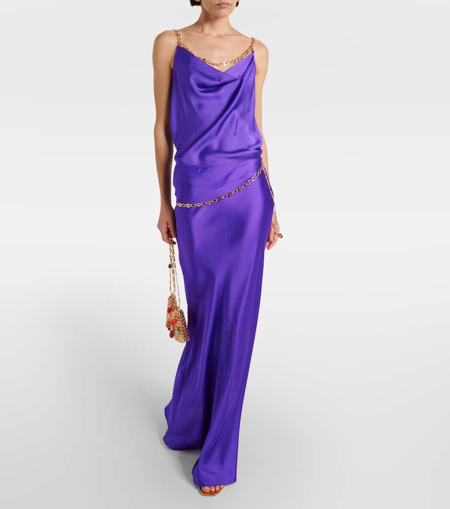 Chain-detail maxi skirt