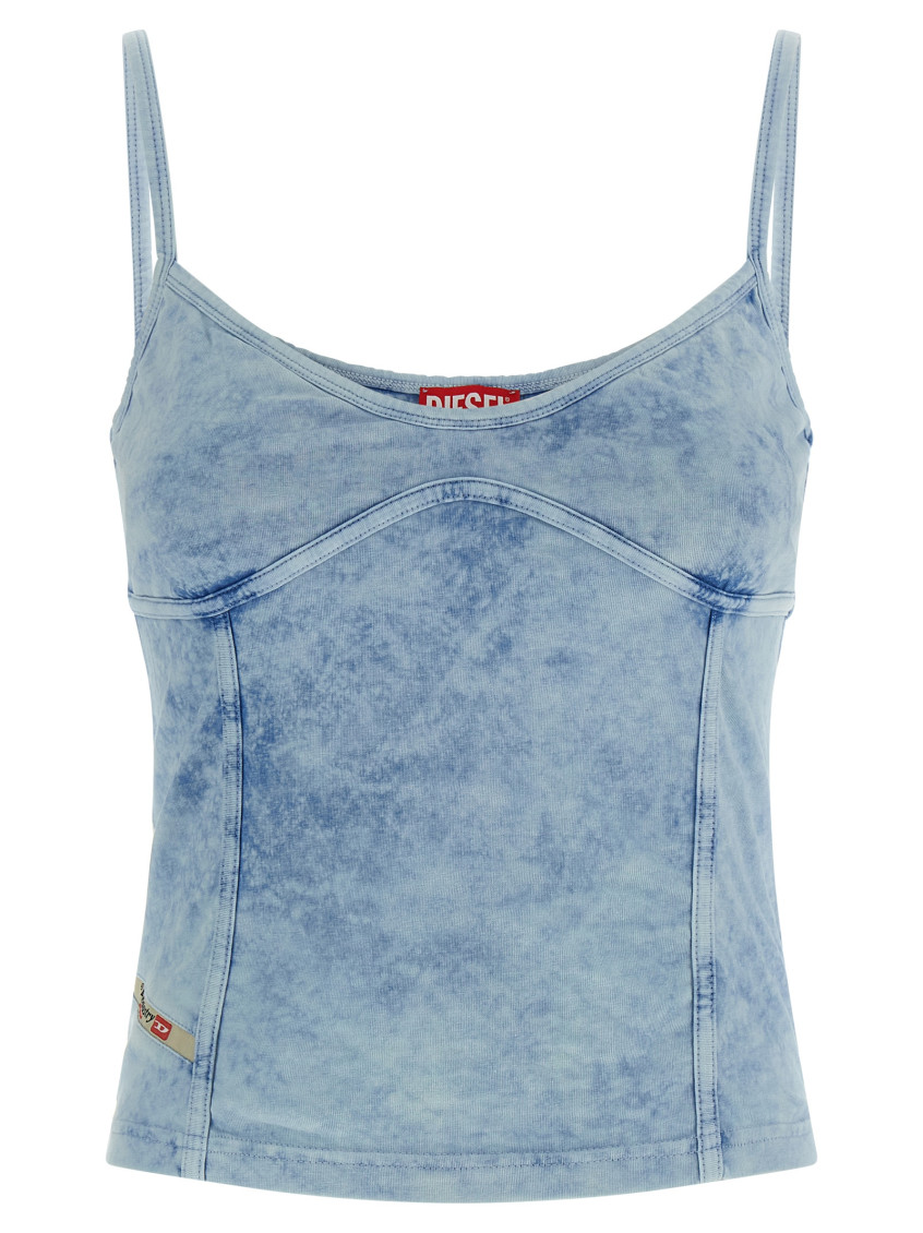 Ony Light Blue Stretch Cotton Tank Top