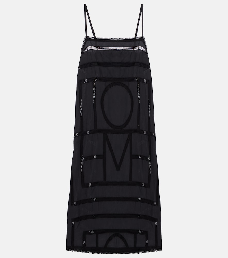 Embroidered silk midi dress