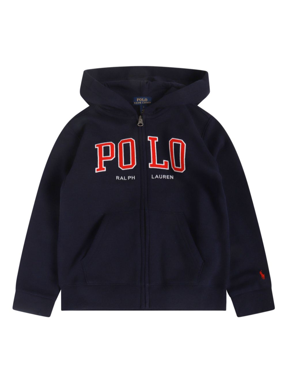 Logo-print zip-up hoodie - Blue