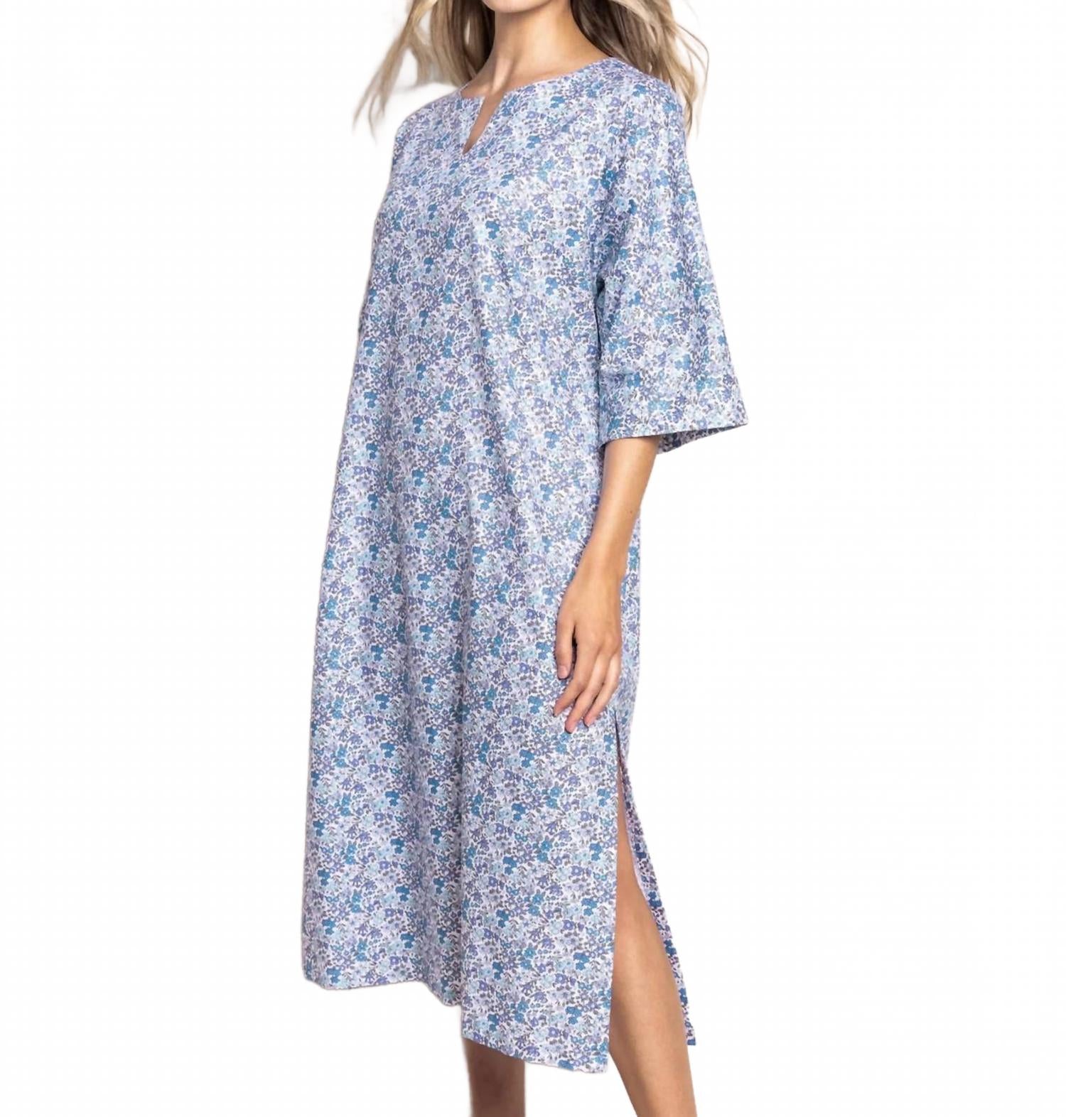 Women's Fleur D'azur Caftan In Blue