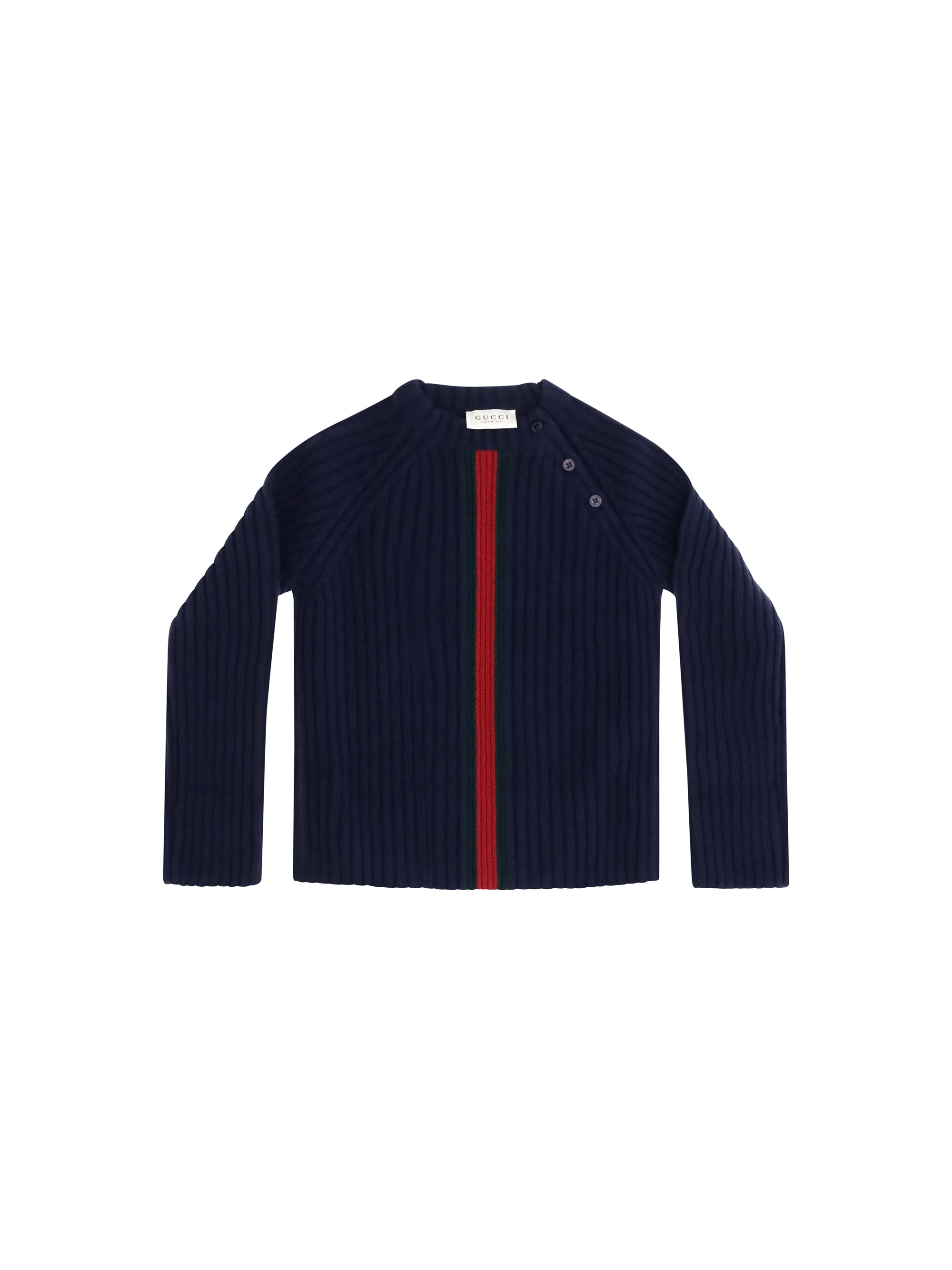 Web Stripe Merino Wool Sweater — Navy