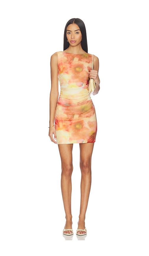 MINKPINK Aria Mesh Mini Dress in Lemon,Orange. M. Also in L, S