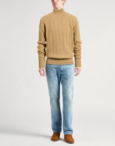 Man Turtleneck Camel Size M Virgin Wool