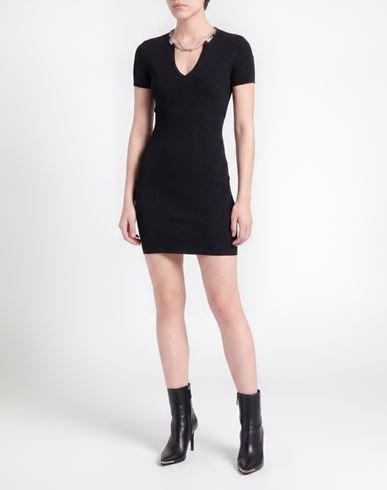 Woman Mini dress Black Size M Viscose, Polyamide, Elastane