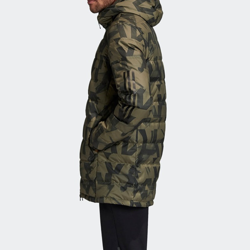 Outdoor mid-length Down Jacket Brown