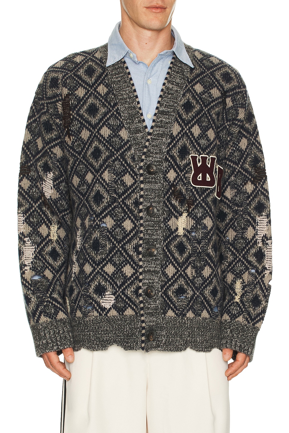 Wales Bonner Sibling Cardigan in Grey