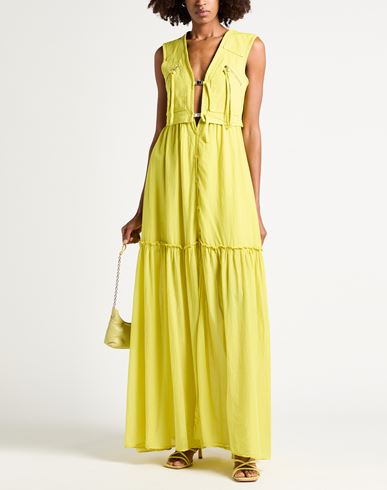 Woman Maxi dress Yellow Size 6 Cotton