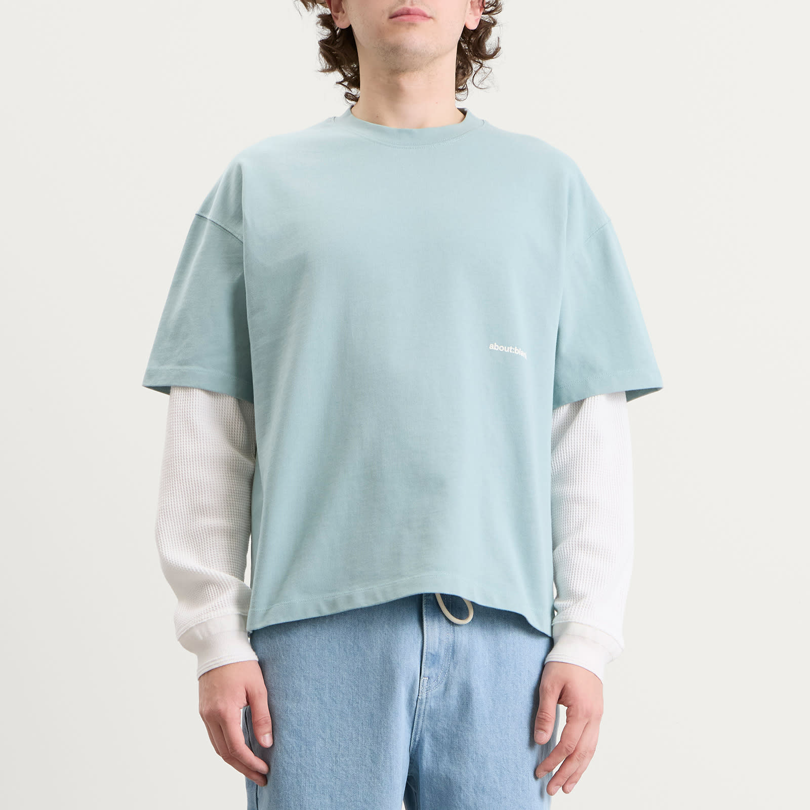 Men's Box Logo T-Shirt Tourmaline/Ecru