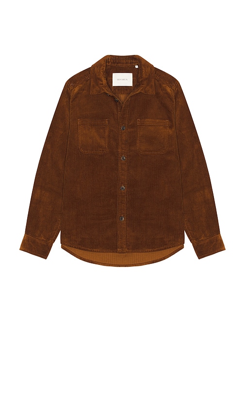 Les Deux Kody Corduroy Overshirt in Brown. - XL/1X also in L
