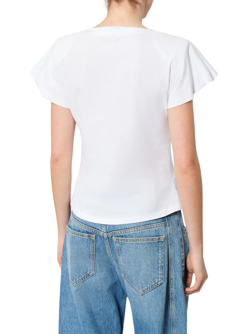 White Solid V Neck T-Shirt