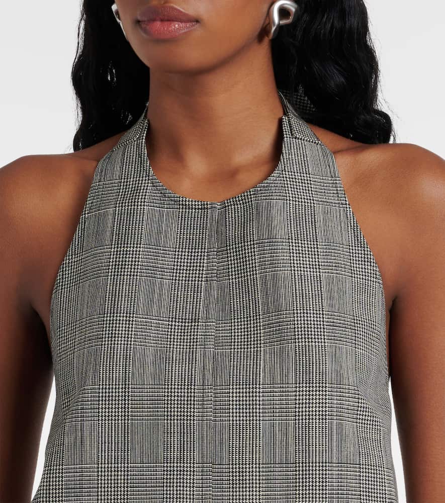 Wardrobe. NYC Prince of Wales check open-back wool top