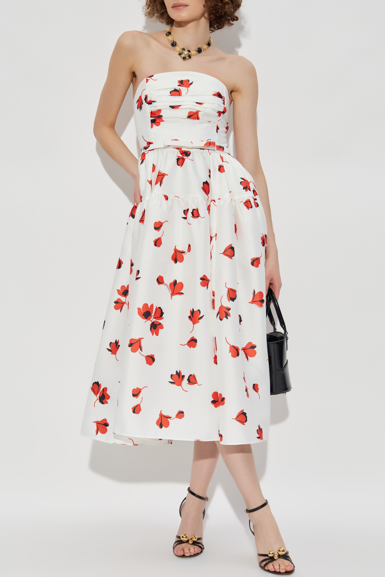 Floral Print Dress, Women's, White