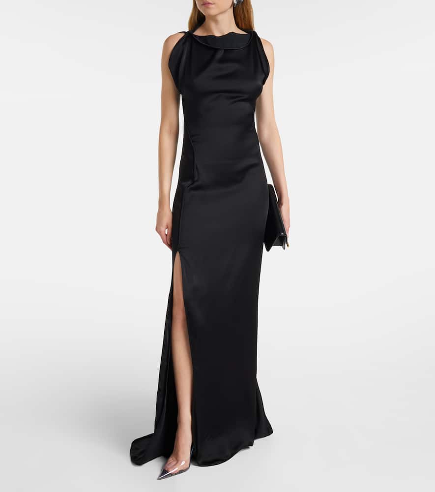 Crêpe satin gown