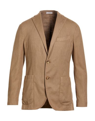 Man Blazer Camel Size 42 Cotton, Linen, Polyester, Elastane