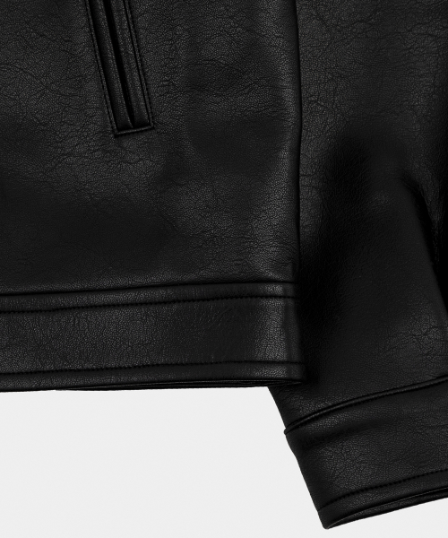 Chest Leather Jacket Black