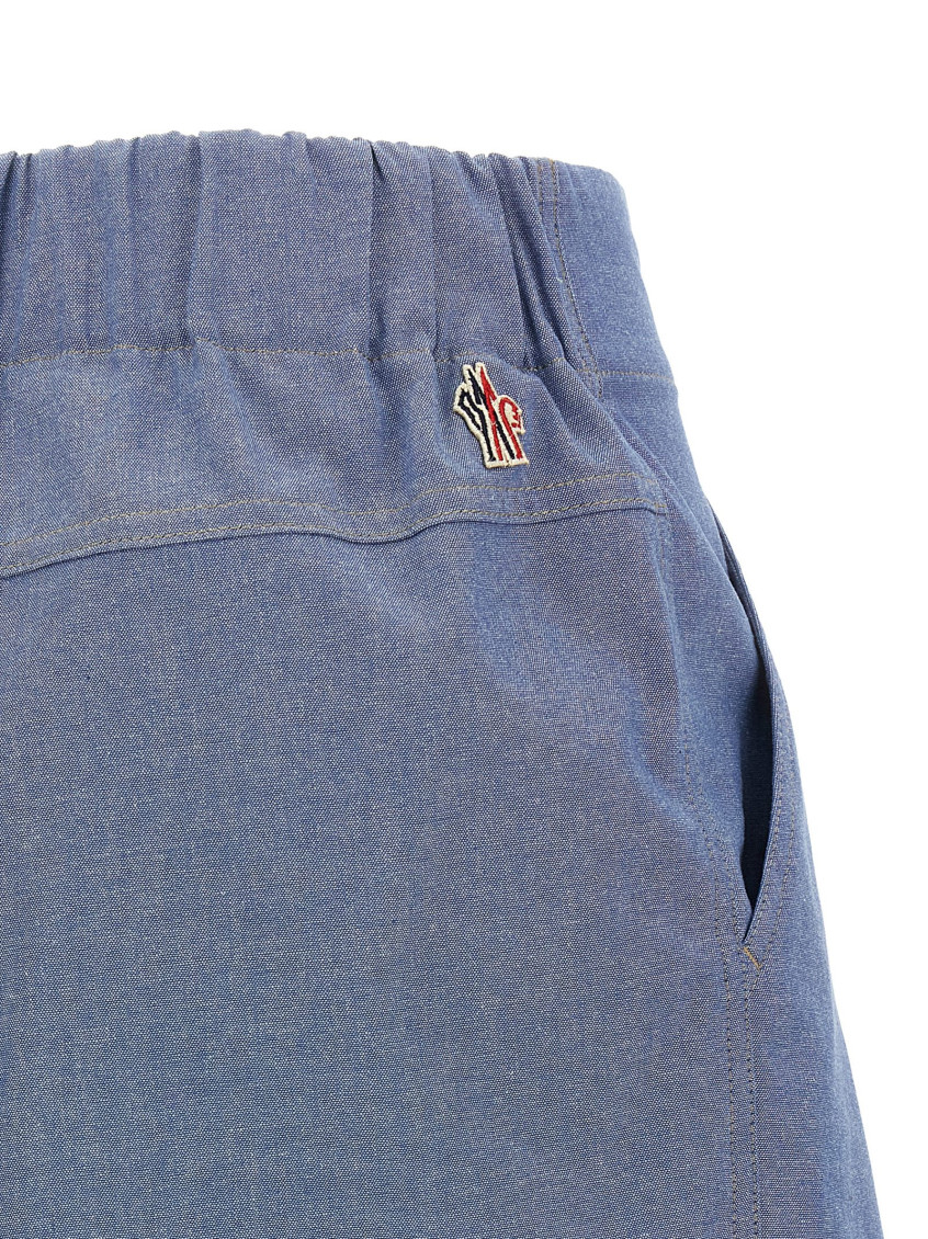 Chambray Cotton Shorts