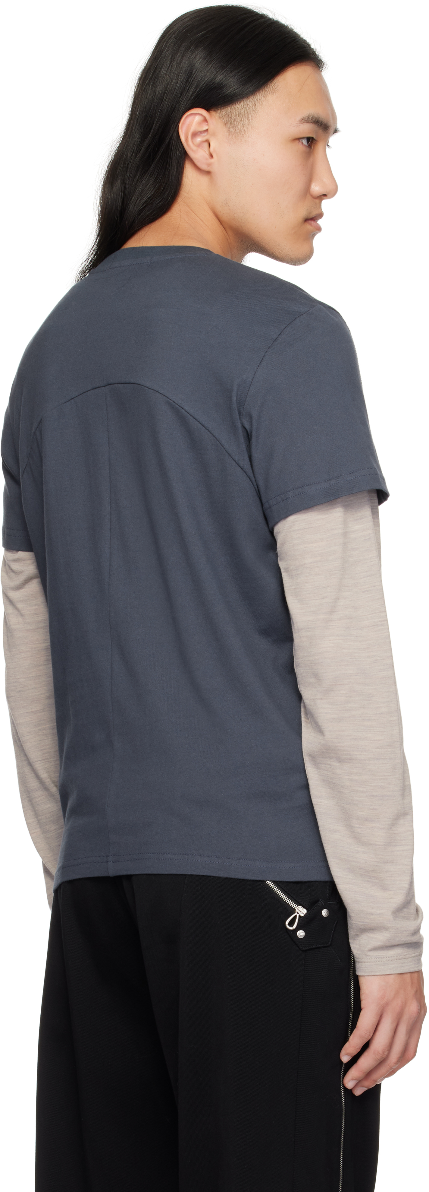 HYEIN SEO Blue Serger Stitch T-shirt