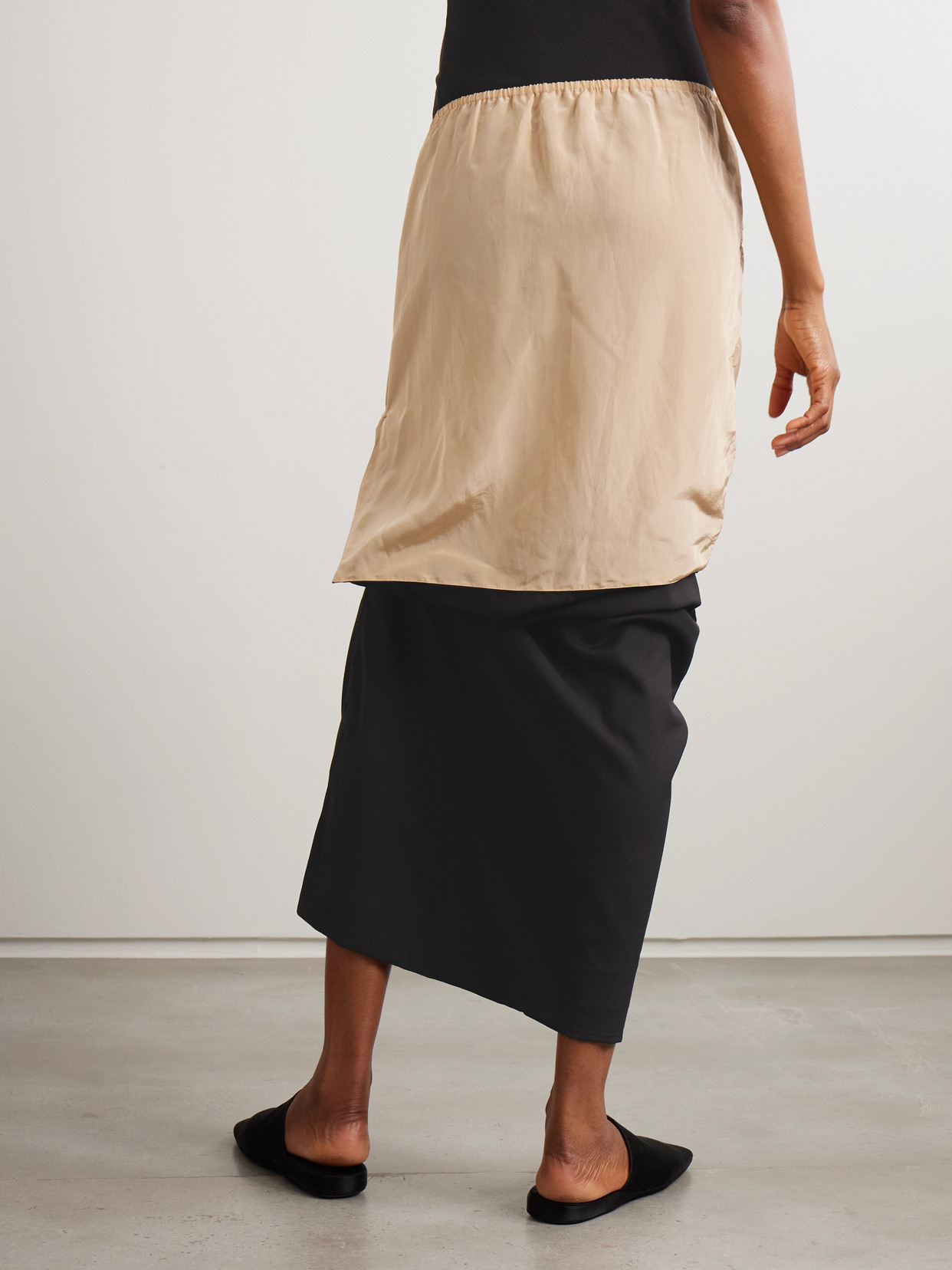Tyler Wool Midi Skirt - Black