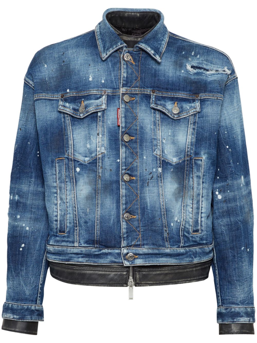Layered denim jacket - Blue
