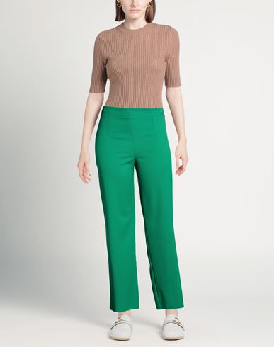 Woman Pants Green Size 10 Polyester, Elastane