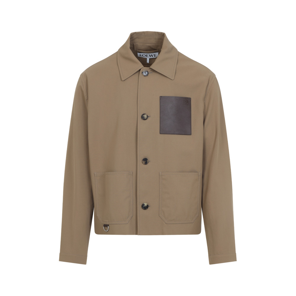 Beige Long Sleeves Logo Jacket