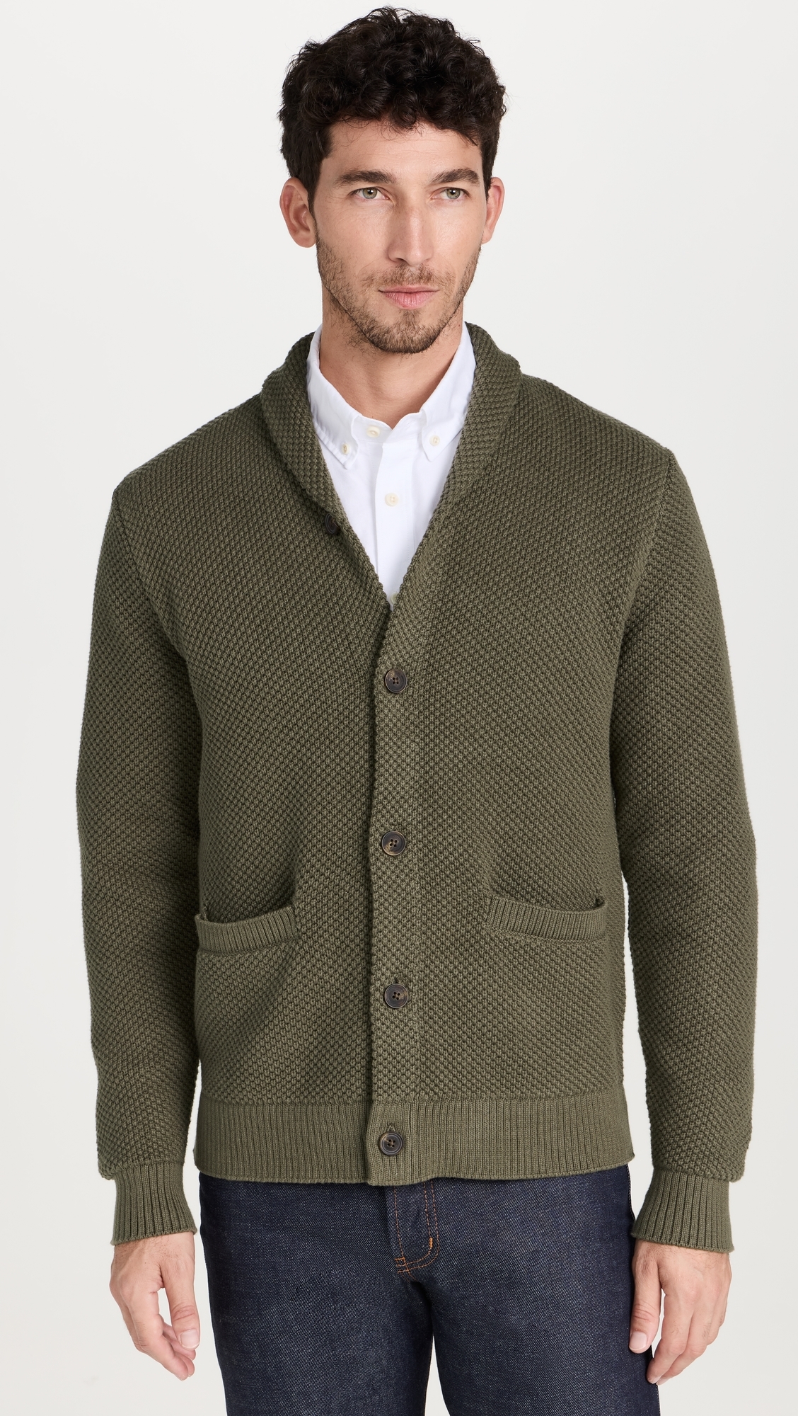 Crawford Cardigan Fatigue Olive