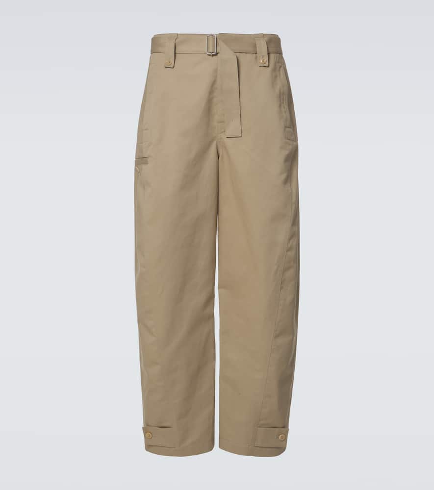 Twisted cotton and linen twill pants