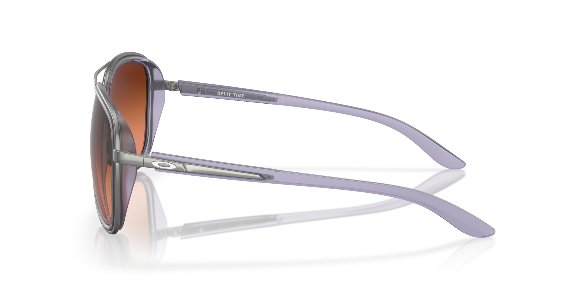 Oakley Woman Oakley OO4129 SPLIT TIME 412926 Sunglasses Metal Violet Brown Round Normal Shaded