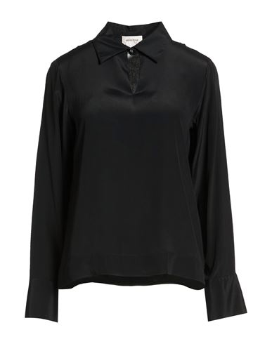 Woman Top Black Size 10 Acetate, Silk