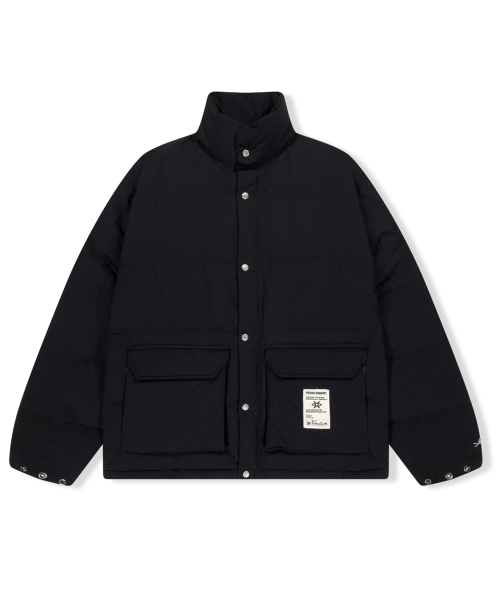 Rib Down Jacket Black
