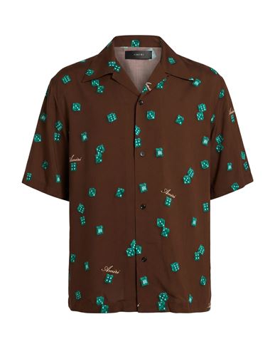 Man Shirt Brown Size S Viscose