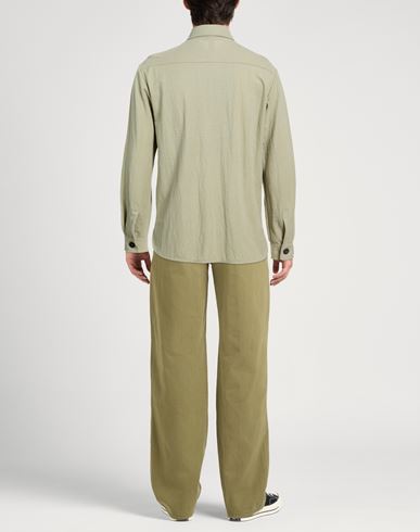 Man Shirt Sage green Size 38 Viscose, Polyamide
