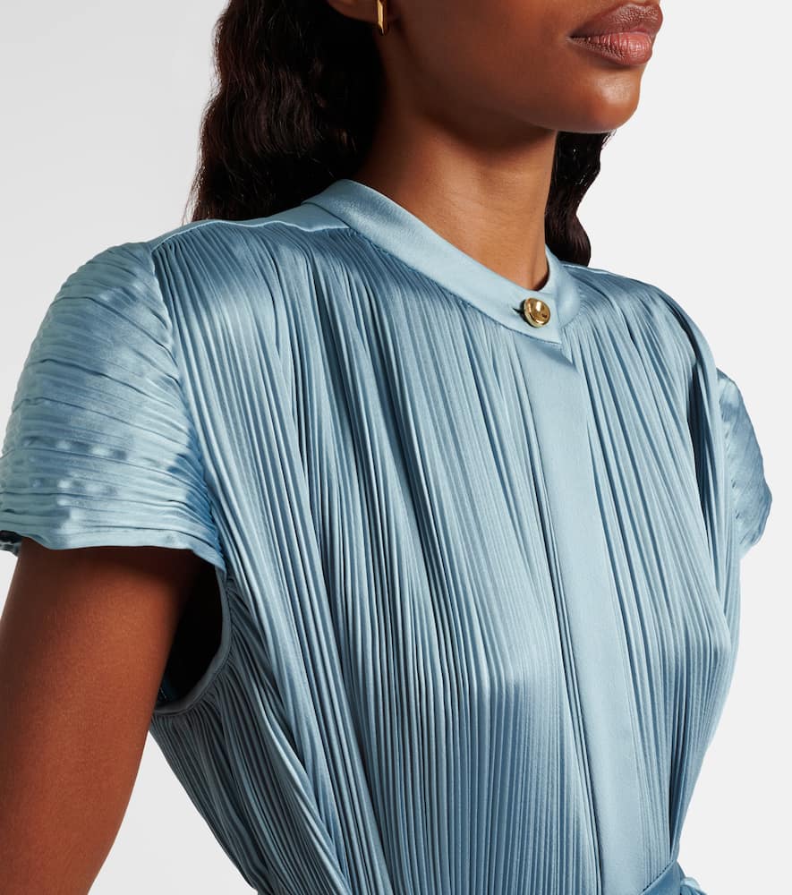 Phare plissé satin midi dress