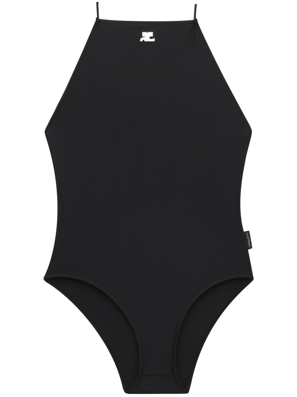 Logo-patch detail swimsuit - Black