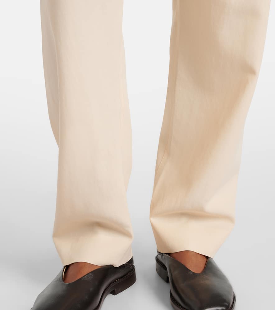 Wool-blend gabardine tapered pants