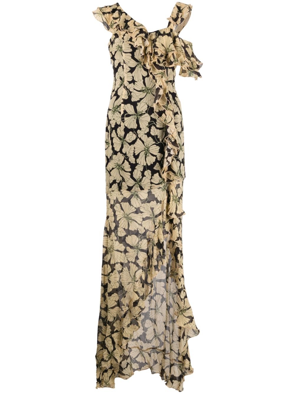 Serena floral-print maxi dress - Black
