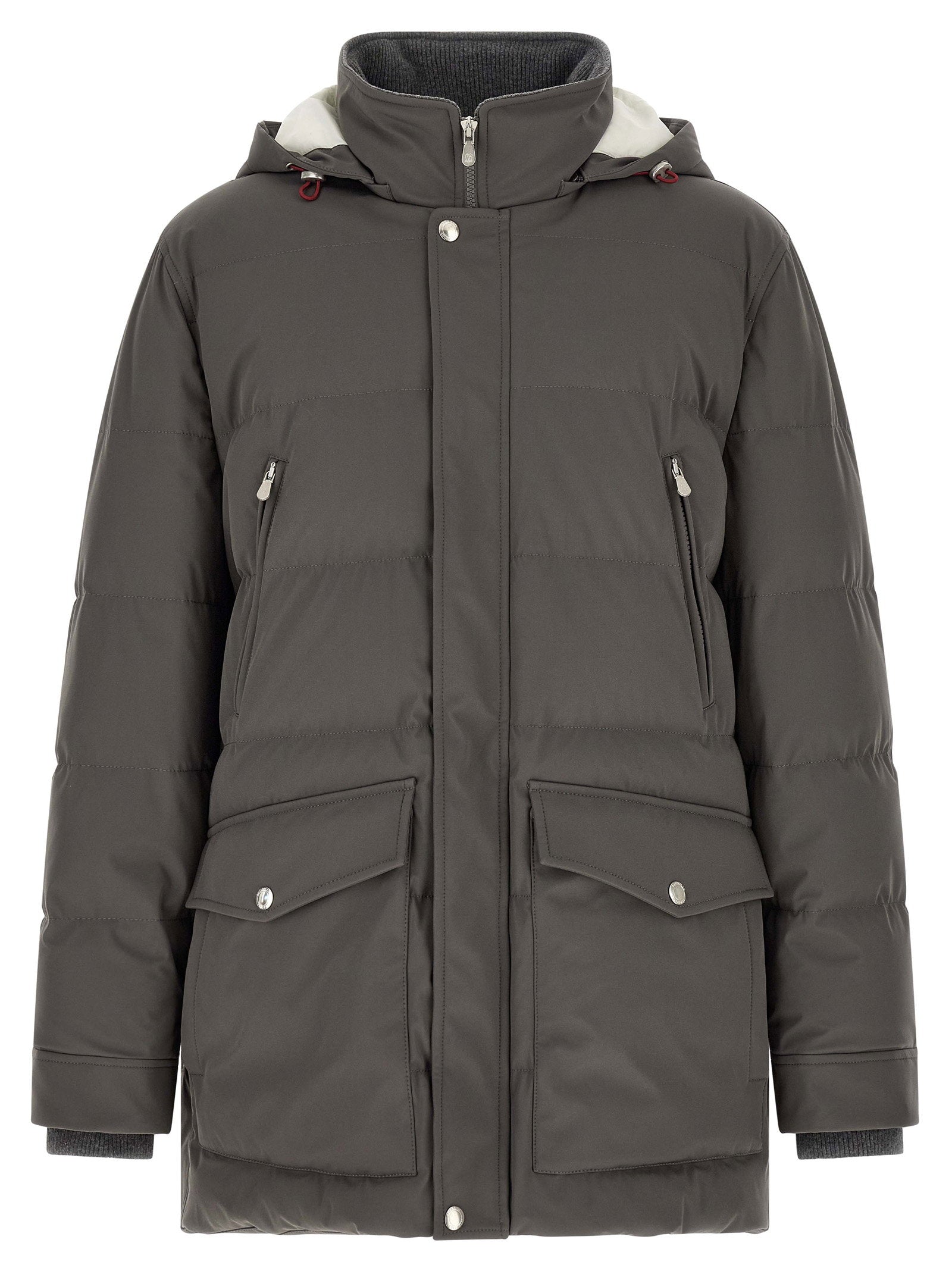 Goose Feather Quilted Parka — Gray