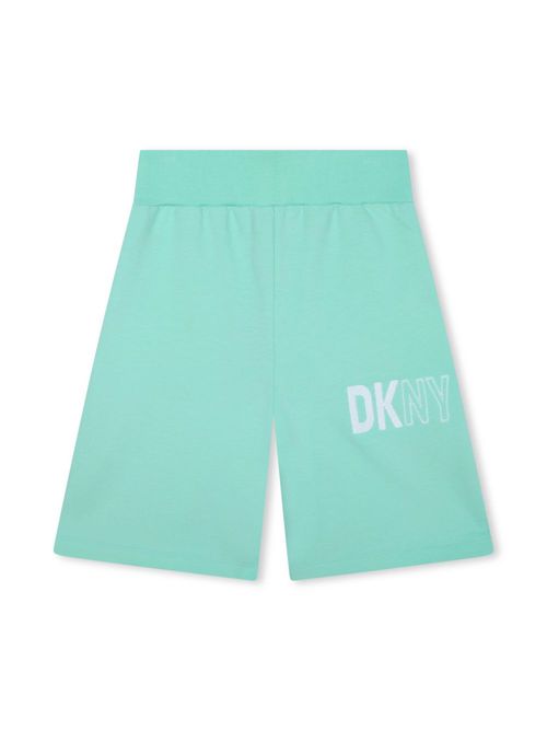 Dkny Kids 키즈 logo-print cotton shorts - Green D6003272B