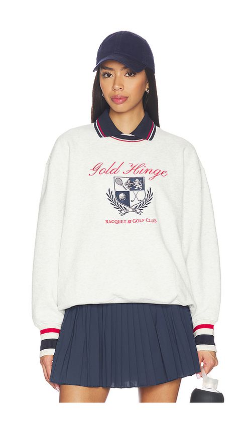 Gold Hinge Heritage Crewneck Sweatshirt in White. S. Also in L, M