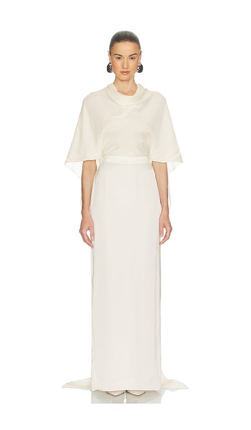 Helsa vestido mix media en color ivory L también en M, S, XL