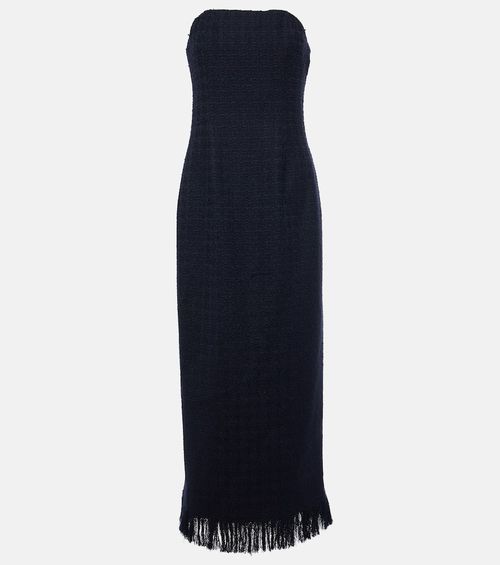 Tweed wool and mohair-blend bustier dress