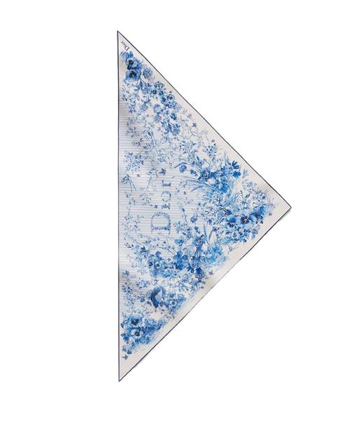 Iviera Toile de Jouy Floral Garden Triangle Scarf