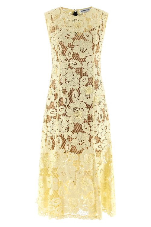 'Yellow Crochet Lace' Midi Dress