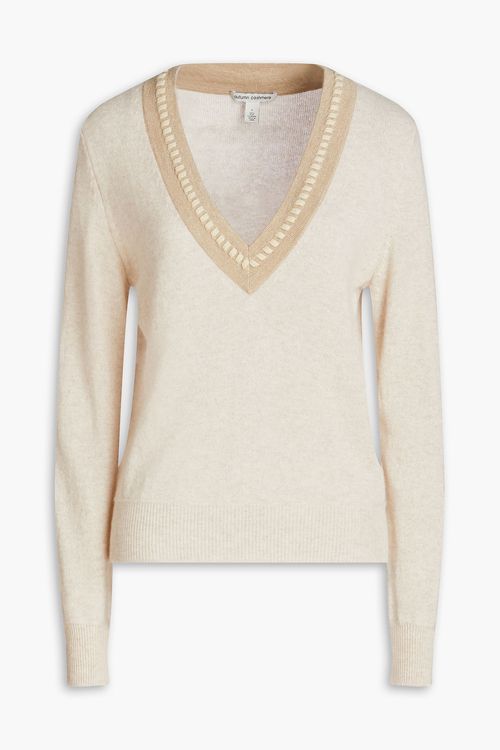 Autumn Cashmere - Kaschmirpullover mit Stickereien - Neutral - S