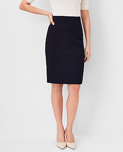 Ann Taylor The Petite Seamed Pencil Skirt in Seasonless Stretch — Curvy Fit
